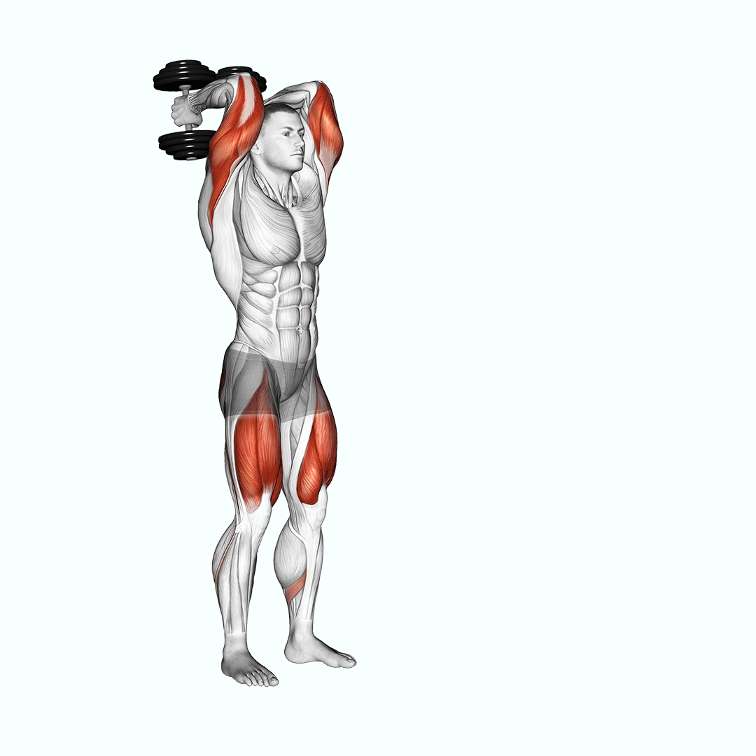 Dumbbell Forward Lunge Triceps Extension demo