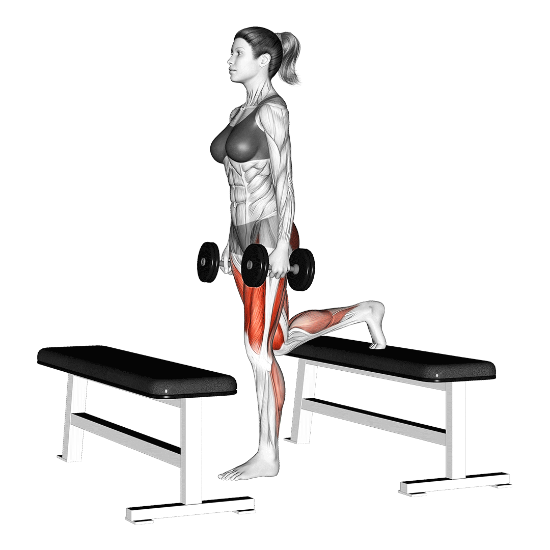 Dumbbell Step-Up Lunge demo