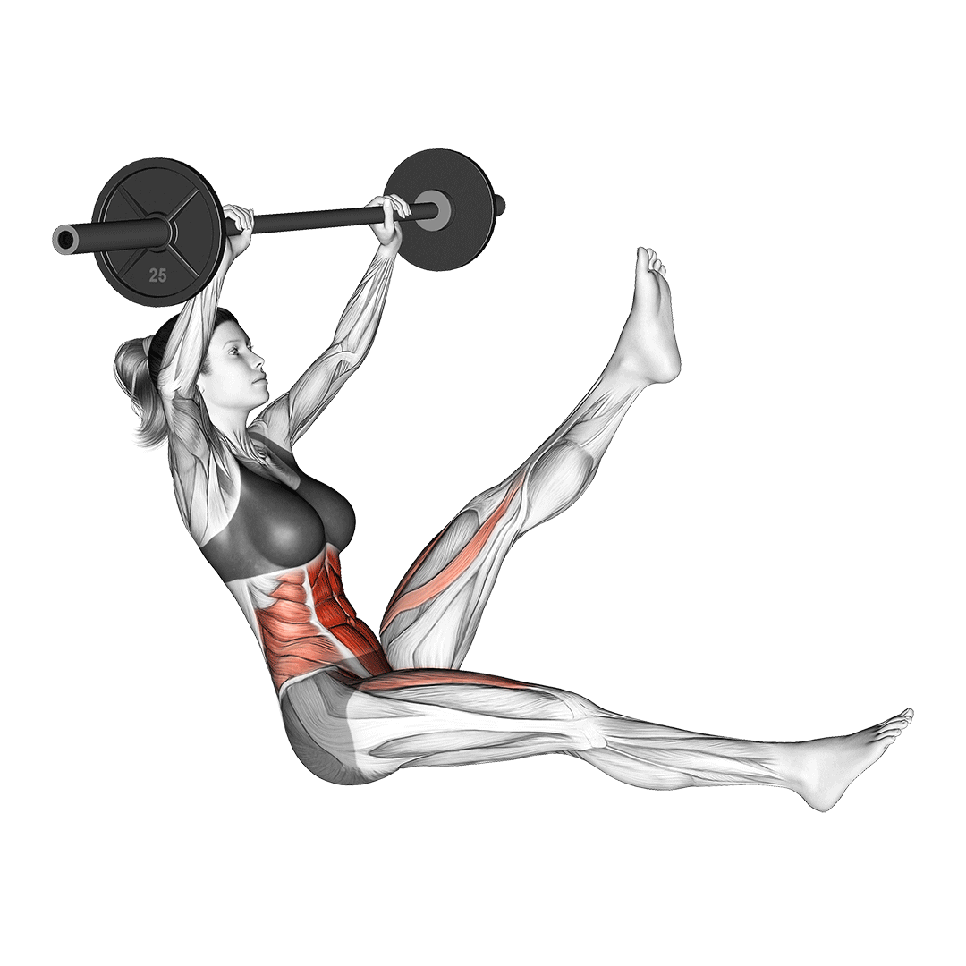 Barbell Sitted Alternate Leg Raise (Female) demo