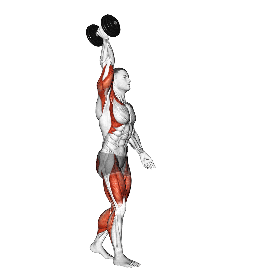 Dumbbell Single Arm Overhead Carry demonstration